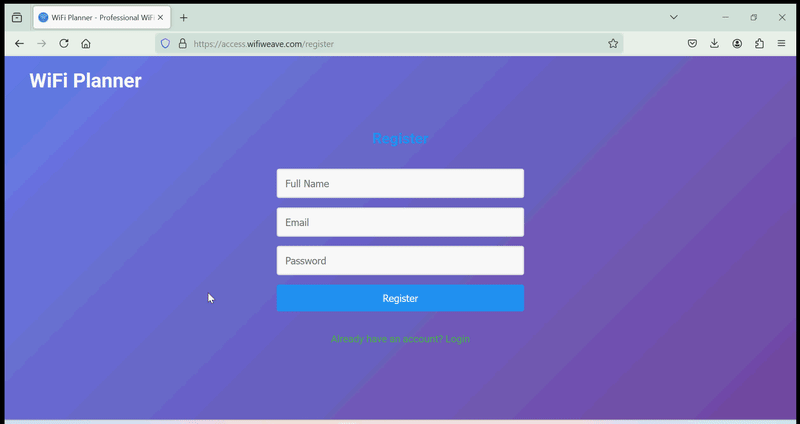 WiFiWeave Registration Interface