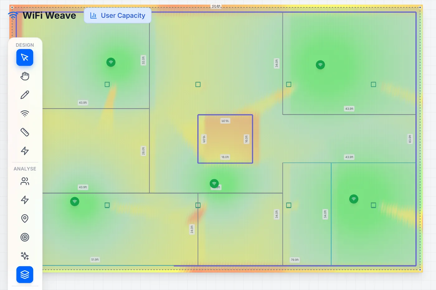 The user capacity layer over an office floor