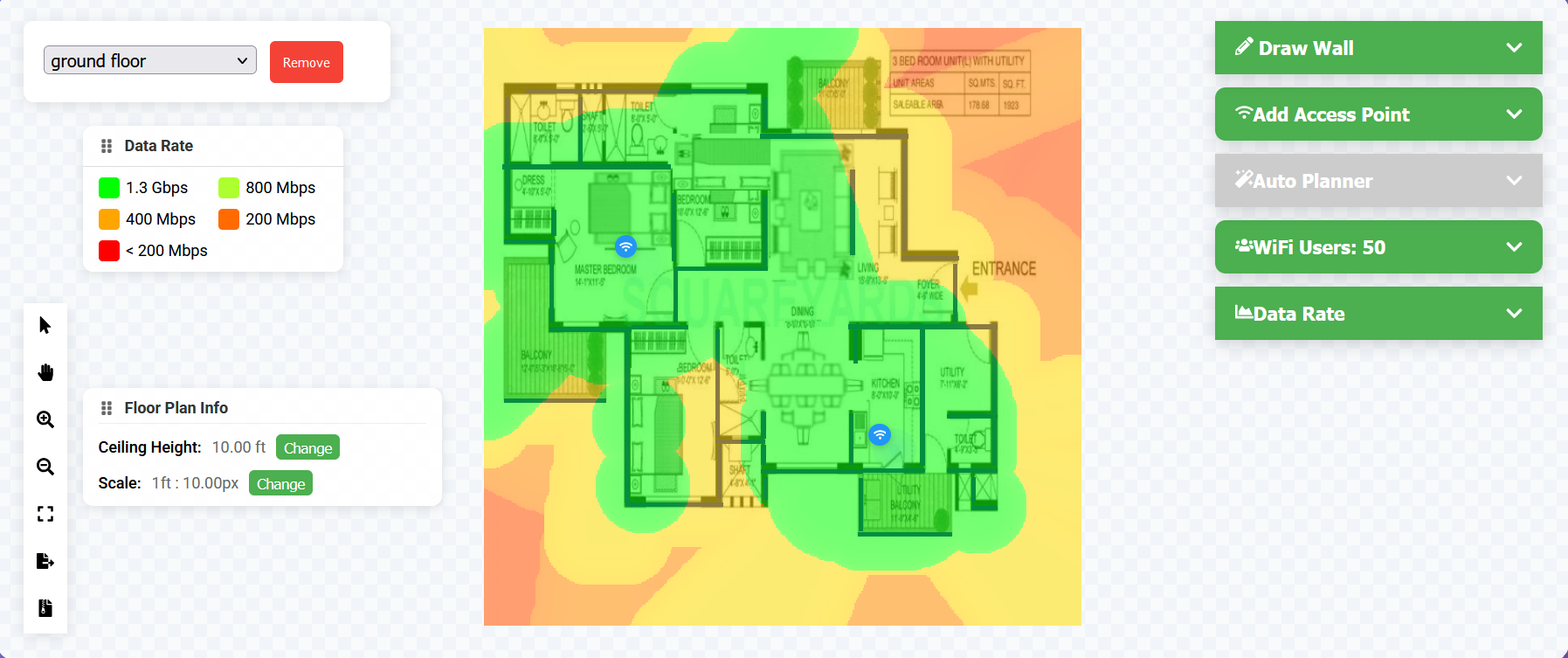 Data Rate Heatmap Visualization