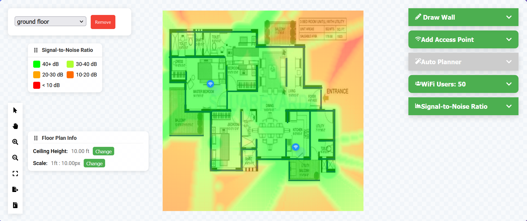 Signal-to-Noise Ratio Heatmap Visualization